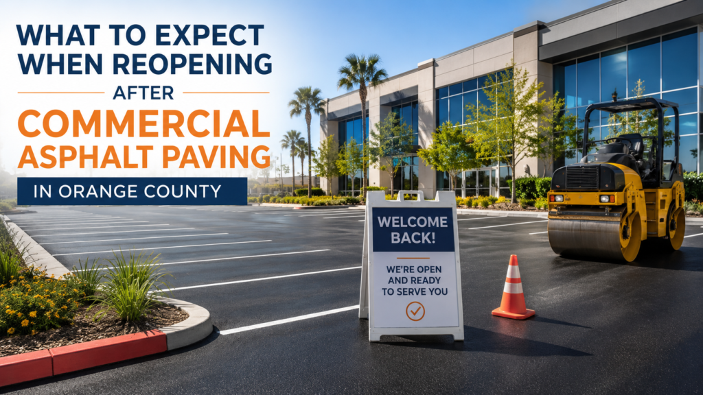 What to Expect When Reopening After Commercial Asphalt Paving in Orange County